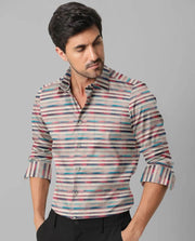 Multi lining Printed Casual Full Sleeve Cotton Shirt For Men With Pocket